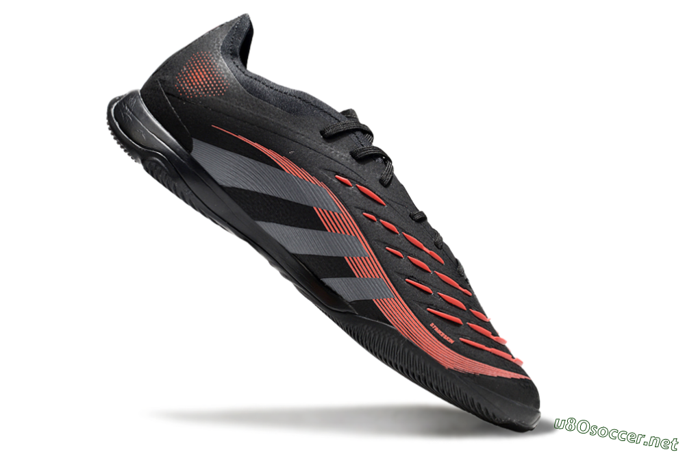 Men's Adidas Predator 25 Elite IC Football Shoes - Black/Grey/Red 4