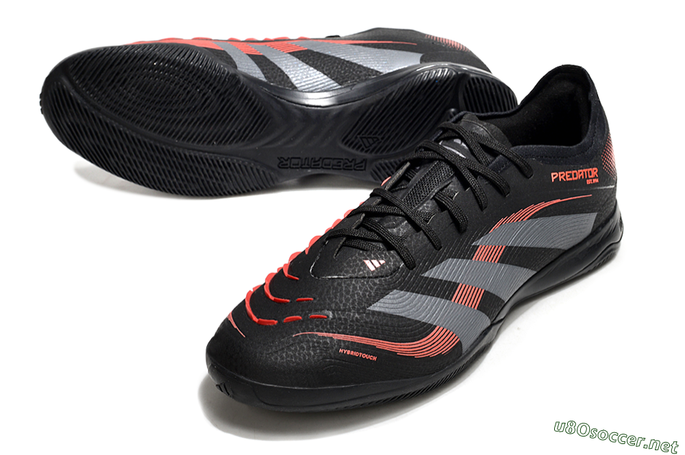 Men's Adidas Predator 25 Elite IC Football Shoes - Black/Grey/Red 3