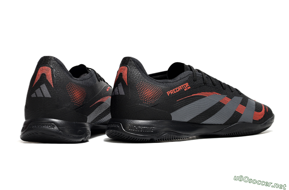 Men's Adidas Predator 25 Elite IC Football Shoes - Black/Grey/Red 6