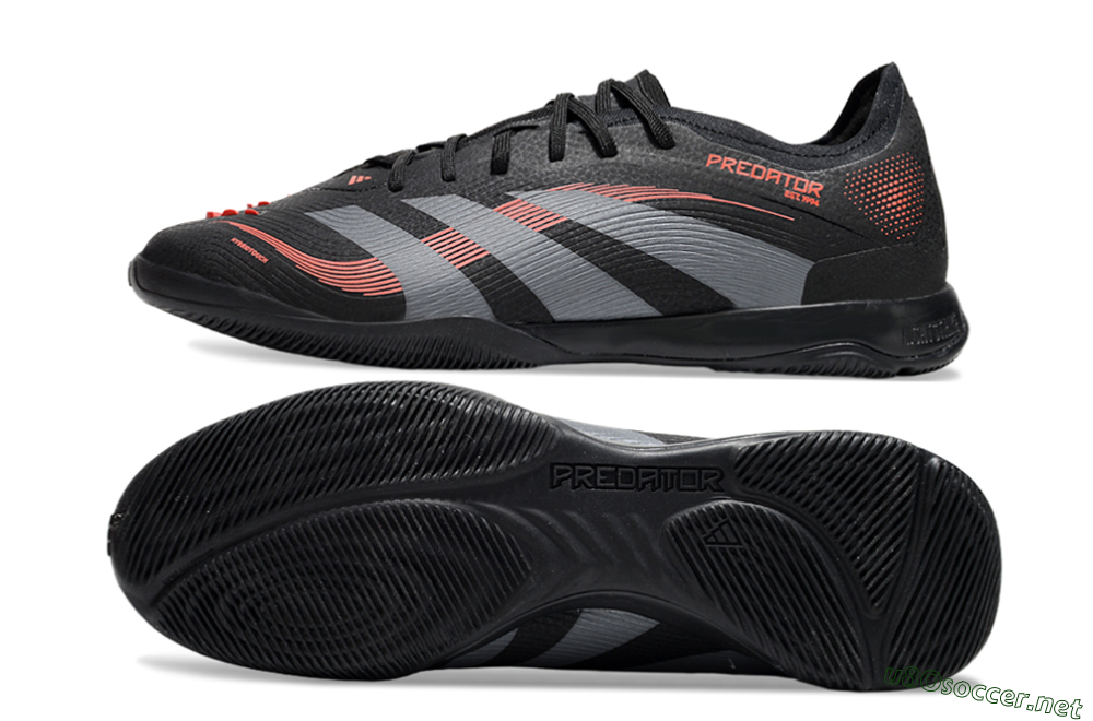 Men's Adidas Predator 25 Elite IC Football Shoes - Black/Grey/Red 1