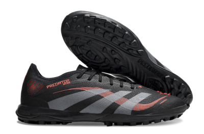 Men's Adidas Predator 25 Elite TF Football Shoes - Black/Grey/Red