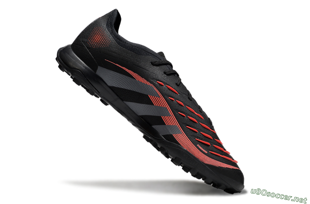 Men's Adidas Predator 25 Elite TF Football Shoes - Black/Grey/Red 4