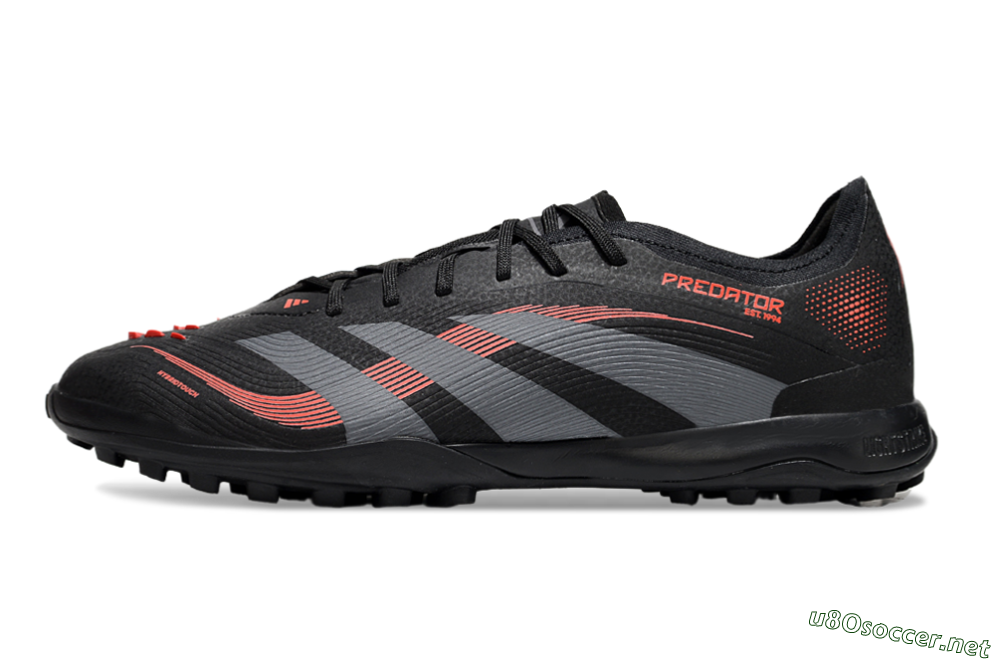 Men's Adidas Predator 25 Elite TF Football Shoes - Black/Grey/Red 0
