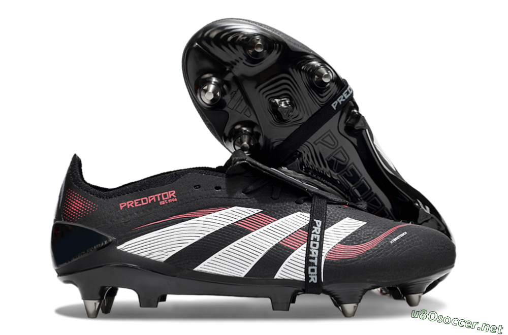 Men's Adidas Predator 25 Elite Foldover Tongue SG Football Boots - Black/White/Red 2
