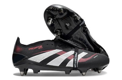 Men's Adidas Predator 25 Elite Foldover Tongue SG Football Boots - Black/White/Red