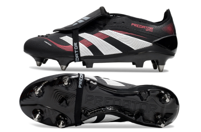 Men's Adidas Predator 25 Elite Foldover Tongue SG Football Boots - Black/White/Red
