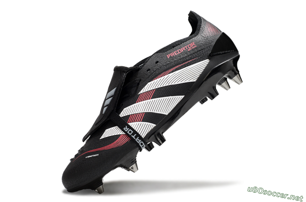 Men's Adidas Predator 25 Elite Foldover Tongue SG Football Boots - Black/White/Red 5