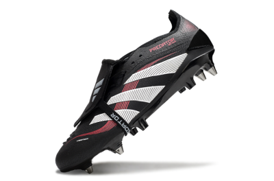 Men's Adidas Predator 25 Elite Foldover Tongue SG Football Boots - Black/White/Red