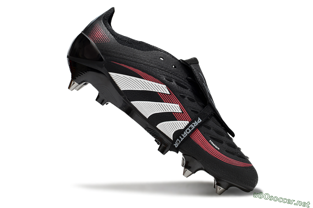 Men's Adidas Predator 25 Elite Foldover Tongue SG Football Boots - Black/White/Red 4