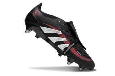 Men's Adidas Predator 25 Elite Foldover Tongue SG Football Boots - Black/White/Red