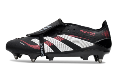 Men's Adidas Predator 25 Elite Foldover Tongue SG Football Boots - Black/White/Red