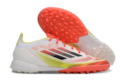 Men's Adidas F50 Pro TF Football Shoes - White/Red/Yellow
