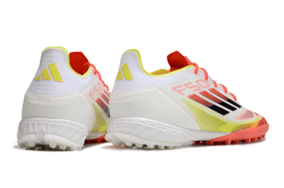 Men's Adidas F50 Pro TF Football Shoes - White/Red/Yellow