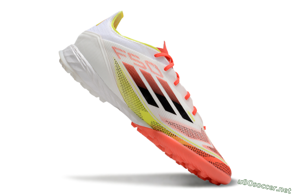 Men's Adidas F50 Pro TF Football Shoes - White/Red/Yellow 4