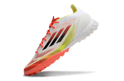Men's Adidas F50 Pro TF Football Shoes - White/Red/Yellow