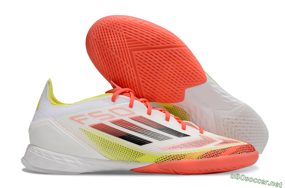 Men's Adidas F50 Pro IC Football Shoes - White/Red/Yellow 2