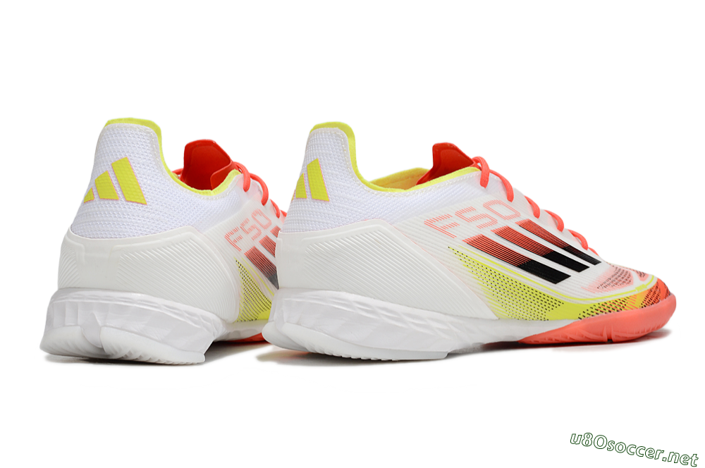 Men's Adidas F50 Pro IC Football Shoes - White/Red/Yellow 6
