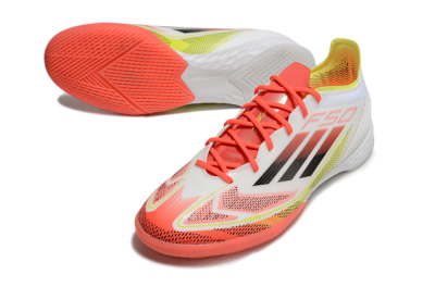 Men's Adidas F50 Pro IC Football Shoes - White/Red/Yellow