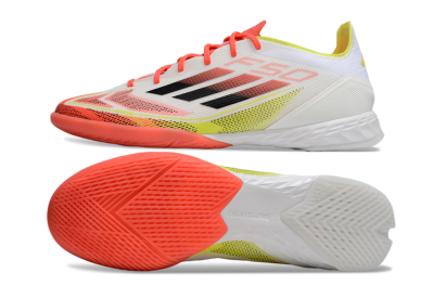 Men's Adidas F50 Pro IC Football Shoes - White/Red/Yellow