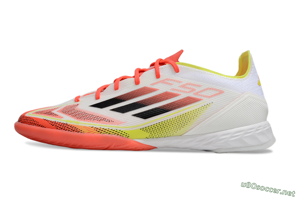 Men's Adidas F50 Pro IC Football Shoes - White/Red/Yellow 0