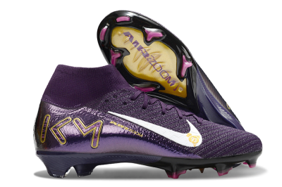 Unisex Nike Air Zoom Mercurial Superfly 10 Elite FG Football Boots - Purple/White/Gold