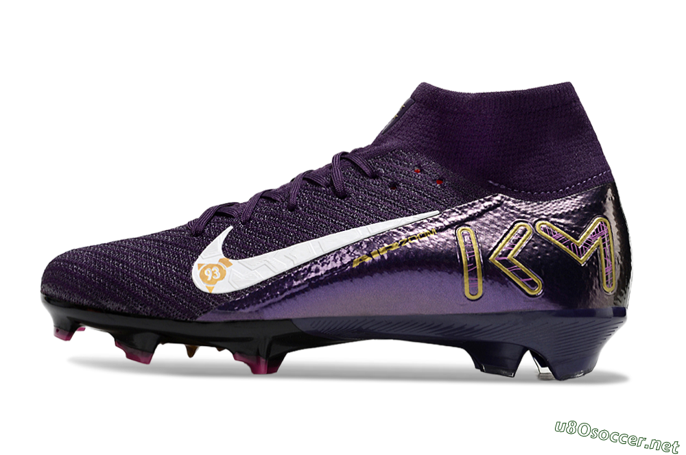 Unisex Nike Air Zoom Mercurial Superfly 10 Elite FG Football Boots - Purple/White/Gold 0