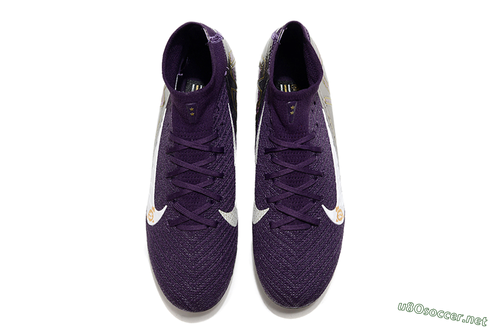 Unisex Nike Air Zoom Mercurial Superfly 10 Elite FG Football Boots - Purple/White/Gold 4