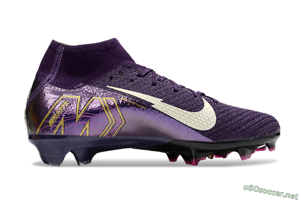 Unisex Nike Air Zoom Mercurial Superfly 10 Elite FG Football Boots - Purple/White/Gold 7