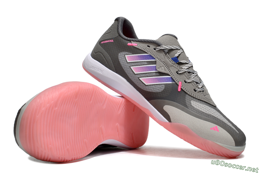 Men's Adidas Fevernova IC Football Shoes - Grey/Purple/Pink 1