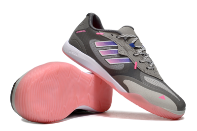 Men's Adidas Fevernova IC Football Shoes - Grey/Purple/Pink