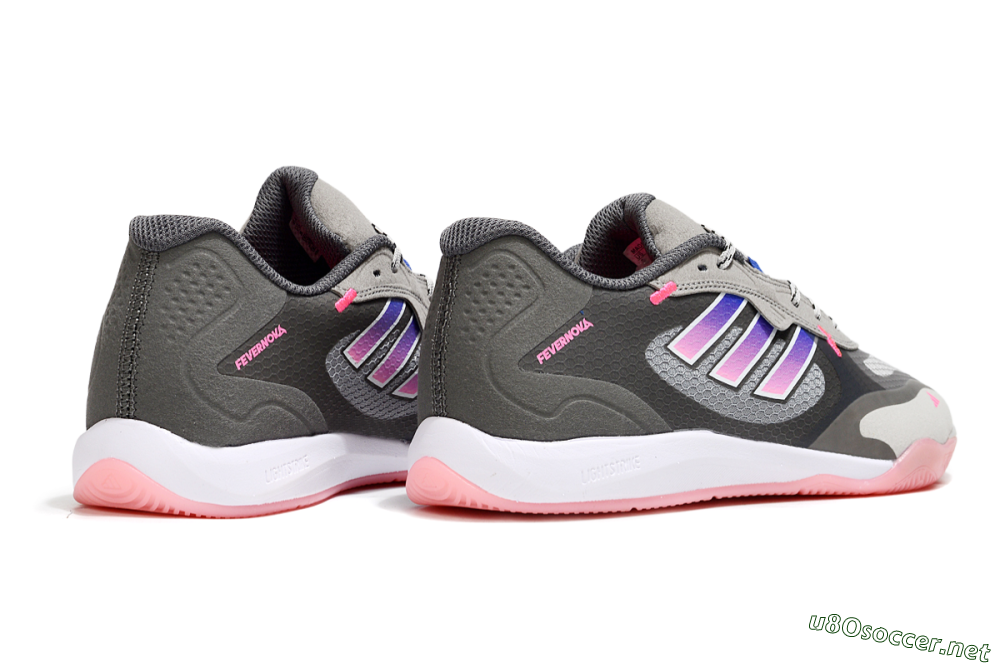 Men's Adidas Fevernova IC Football Shoes - Grey/Purple/Pink 6