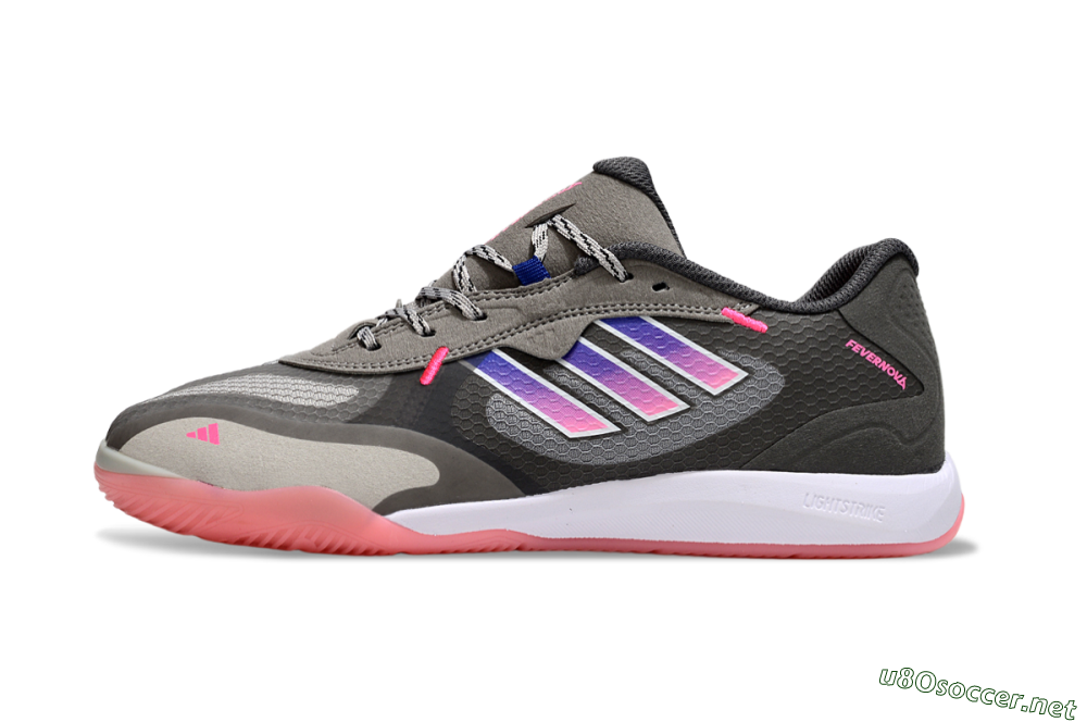 Men's Adidas Fevernova IC Football Shoes - Grey/Purple/Pink 0