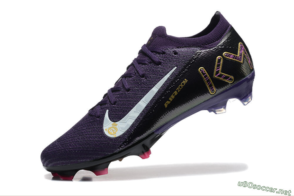 Men's Nike Air Zoom Mercurial Vapor 16 Elite FG Football Boots - Purple/White/Gold 8