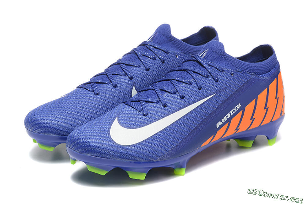 Unisex Nike Air Zoom Mercurial Vapor 16 Elite FG Football Boots - Blue/White/Orange 5
