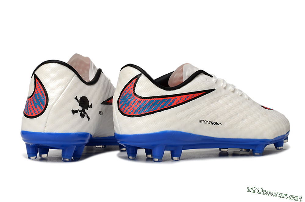 Men's Nike Hypervenom Phantom FG Football Boots - White/Red/Blue 6