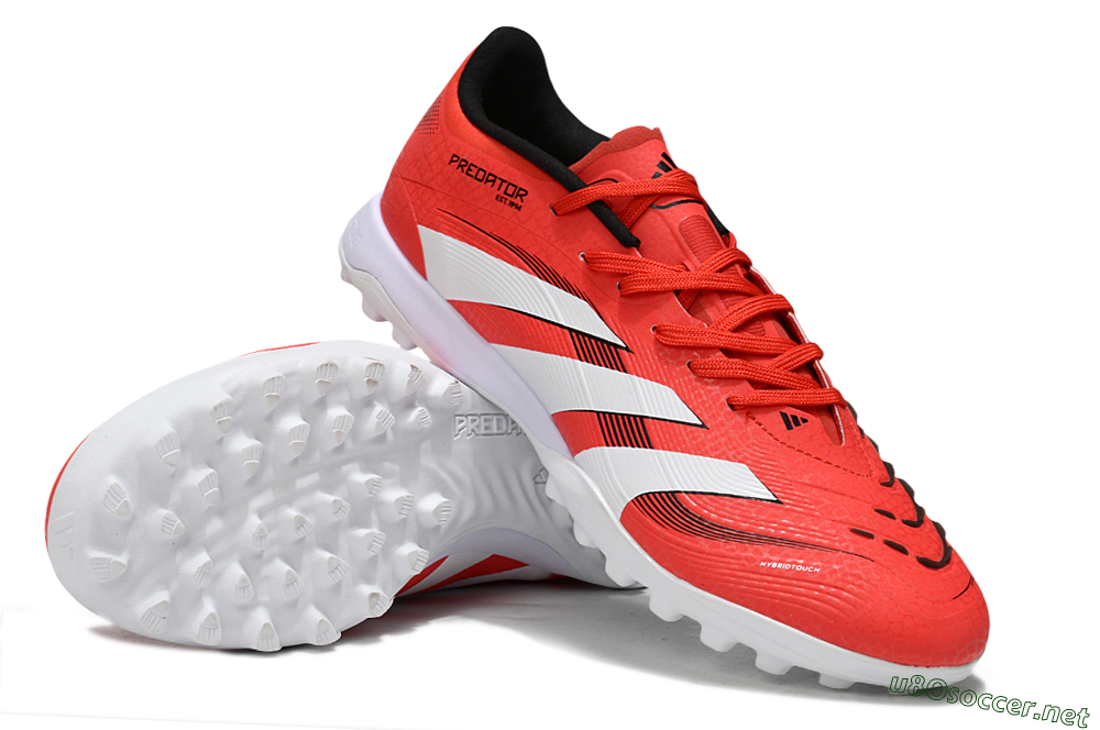 Men's Adidas Predator 24 Elite TF Football Shoes - Red/White/Black 0