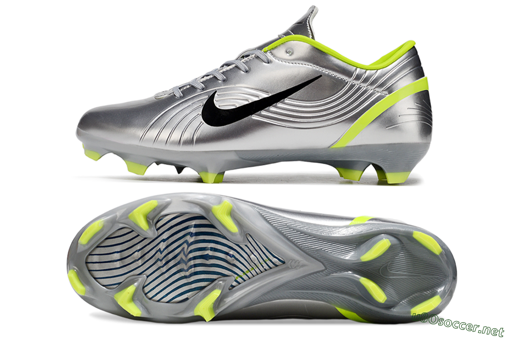 Unisex Nike Mercurial Vapor 1 FG Football Boots - Silver/Black/Yellow 1