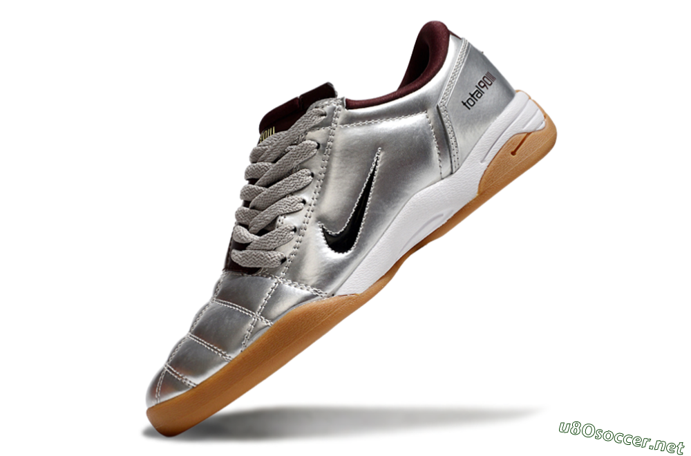 Men's Nike Total 90 II IC Football Shoes - Silver/Black/White 5