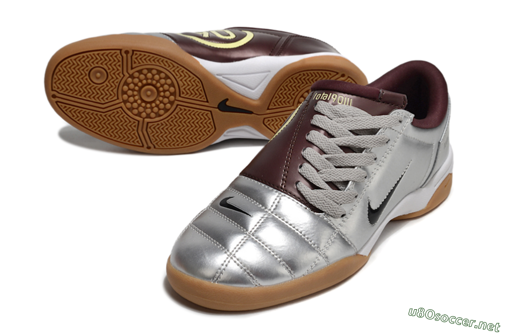 Men's Nike Total 90 II IC Football Shoes - Silver/Black/White 3