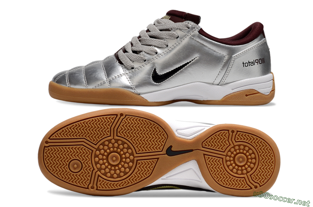 Men's Nike Total 90 II IC Football Shoes - Silver/Black/White 1