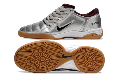 Men's Nike Total 90 II IC Football Shoes - Silver/Black/White