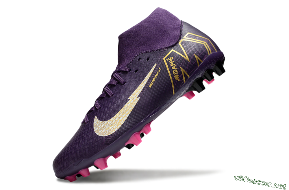 Men's Nike Air Zoom Mercurial Superfly 10 Academy AG Football Boots - Purple/White/Gold 5