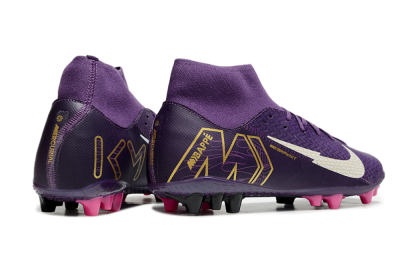 Men's Nike Air Zoom Mercurial Superfly 10 Academy AG Football Boots - Purple/White/Gold