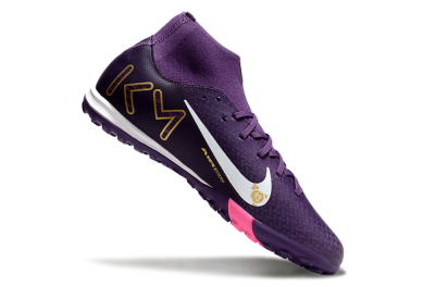 Men's Nike Air Zoom Mercurial Superfly 10 Academy TF Football Shoes - Purple/White/Gold