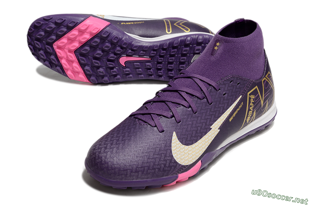 Men's Nike Air Zoom Mercurial Superfly 10 Academy TF Football Shoes - Purple/White/Gold 3