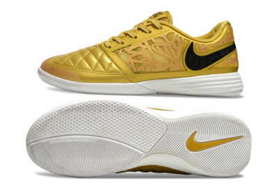 Men's Nike Lunar Gato 2 IC Football Shoes - Gold/Black/White