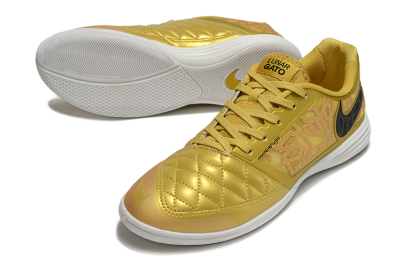 Men's Nike Lunar Gato 2 IC Football Shoes - Gold/Black/White