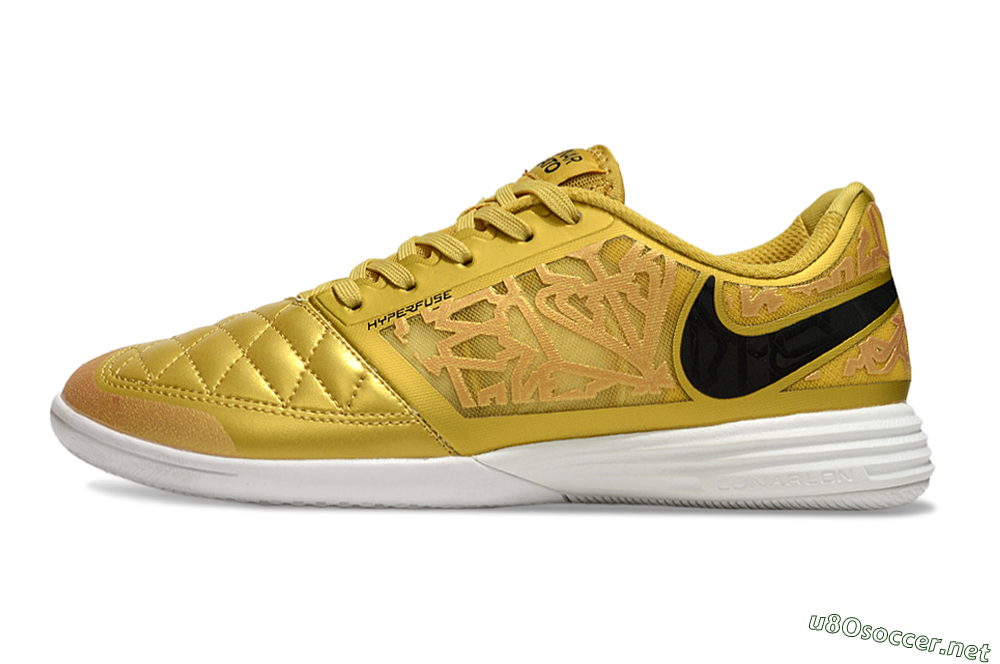Men's Nike Lunar Gato 2 IC Football Shoes - Gold/Black/White 0