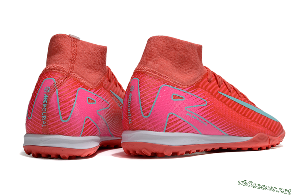 Unisex Nike Air Zoom Mercurial Superfly 10 Elite TF Football Shoes - Red/Jade/Pink 6