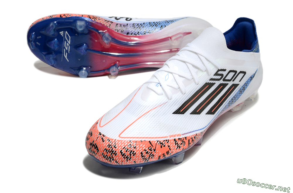 Men's Adidas F50 Elite FG Football Boots - White/Red/Blue 3